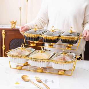 casserole三格双耳陶瓷烤盘家用餐具加热汤锅干锅3pcs ware bake