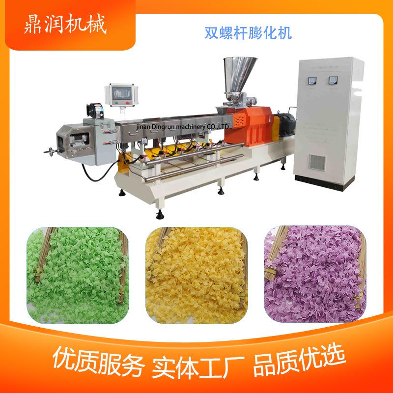 鼎械双螺杆膨化机面包糠雪润花GBM片加工设备针式糠雪花糠机生产