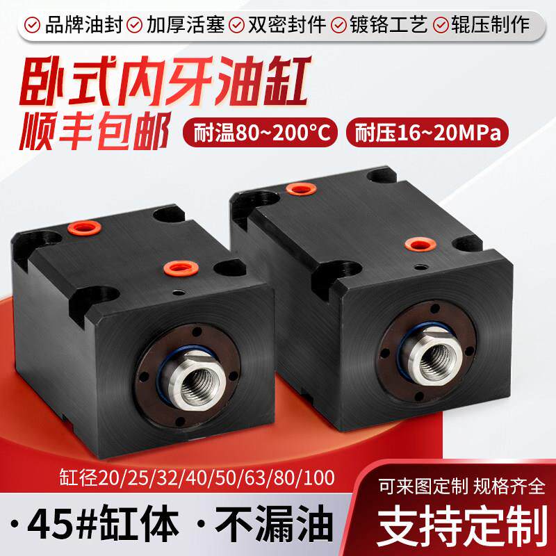 薄型液压油缸CX-LA20/25/32/40/50/63/80/100卧式内牙JOB模具油缸