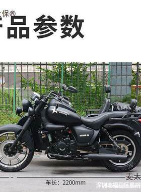 麦太保侉子摩托车太君偏三轮摩托车跨骑250-400cc机燃油可上牌
