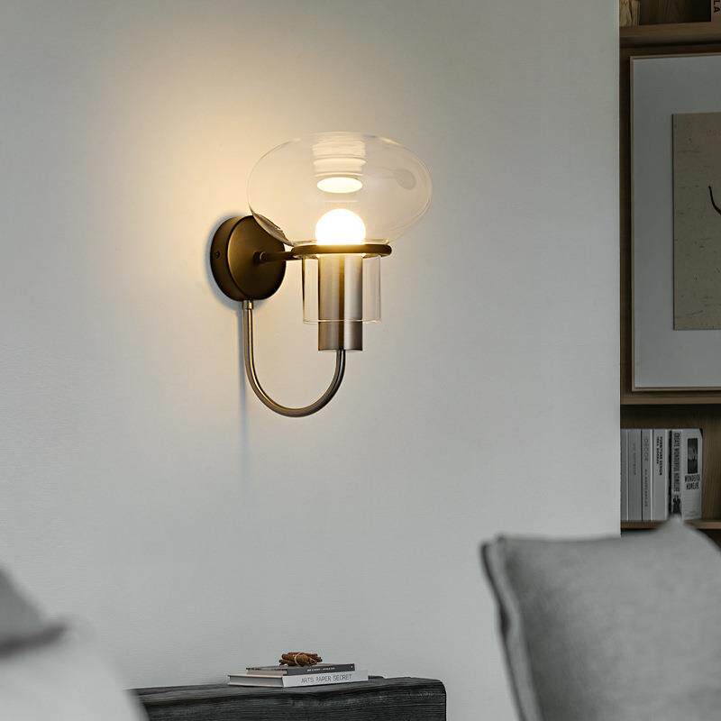 意式极简床头壁灯现代简约2025新款高级感氛围玻璃壁灯中山灯具