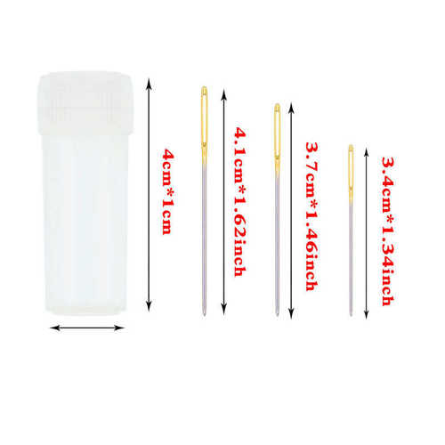 金尾钝头十字绣针 裁剪缝合金尾手缝针 优质大眼针盒装缝纫配件针