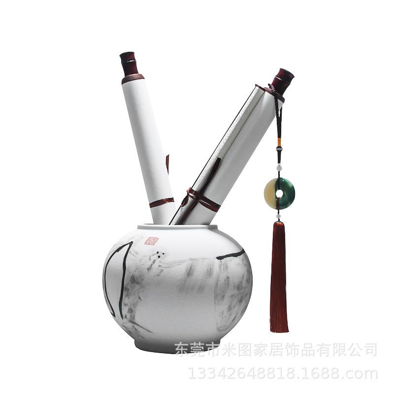 新中式家居摆设样板房间软装饰品高端茶室客厅酒柜书房博古架摆件