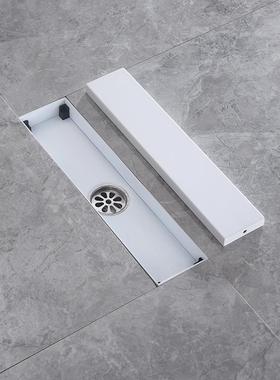 跨境黑白色长隐地漏条304不锈钢生防臭卫间淋UUP浴房浴室形加长方