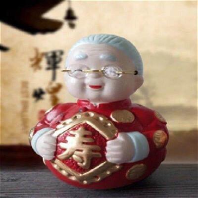 。福寿公婆不倒翁陶瓷摆件 公公婆婆摆件老头老太太摆件送长辈礼