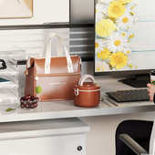 新款 PU开口大容量手提餐包保温包饭盒袋户外野餐包便携饭盒包批发