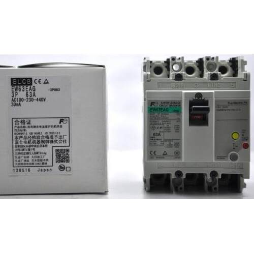 富士漏电断路器EW100EAG 3P30MA 100A 75A 100 ma原装漏电开关