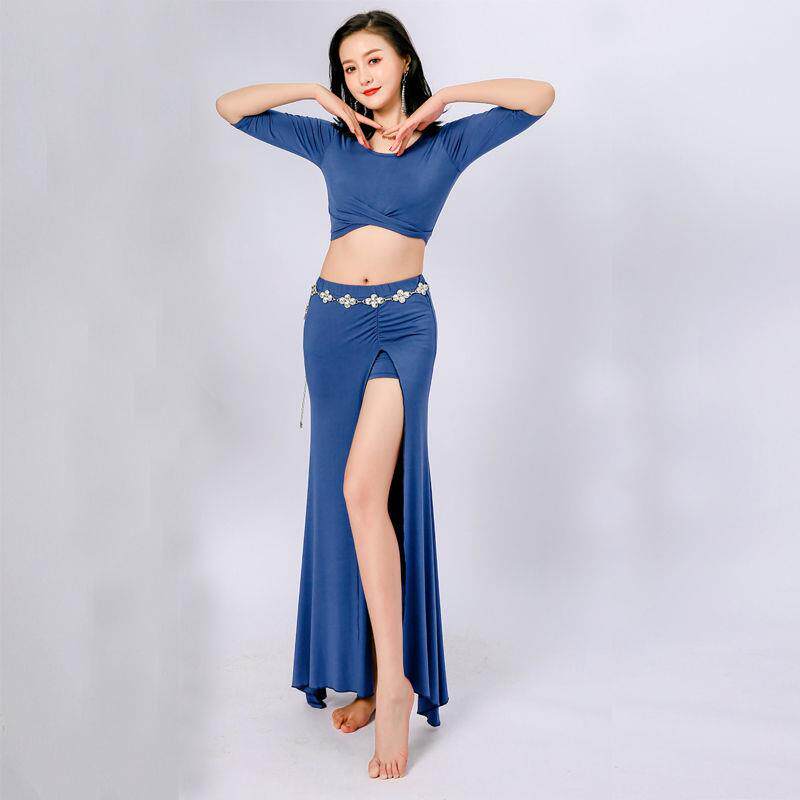 新款莫代尔肚皮舞服装女练功服2020秋冬演出服初学者长裙套装大码