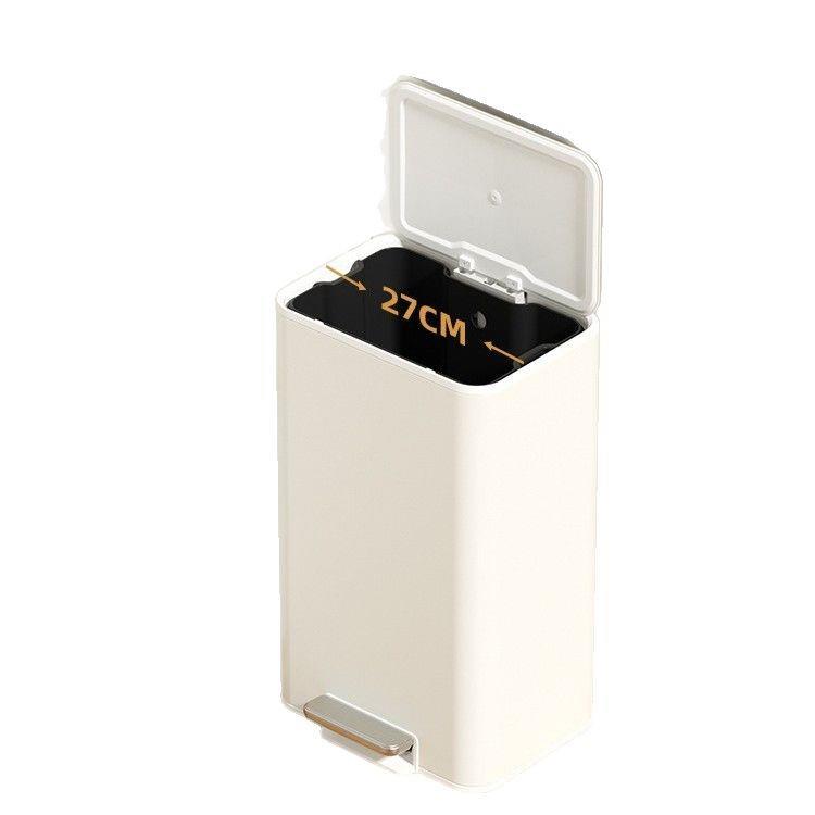 高级感垃圾桶带盖方形脚踏垃圾箱创意北欧风纸篓筒家用大容量极简
