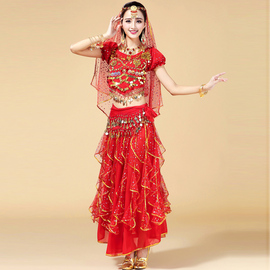 印度舞蹈演出服装民族风女装肚皮舞套装天竺少女高档表演服
