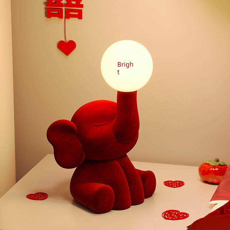 现代创意台灯新婚婚房布置装饰长明灯卧室床头摆件结婚礼物送新人