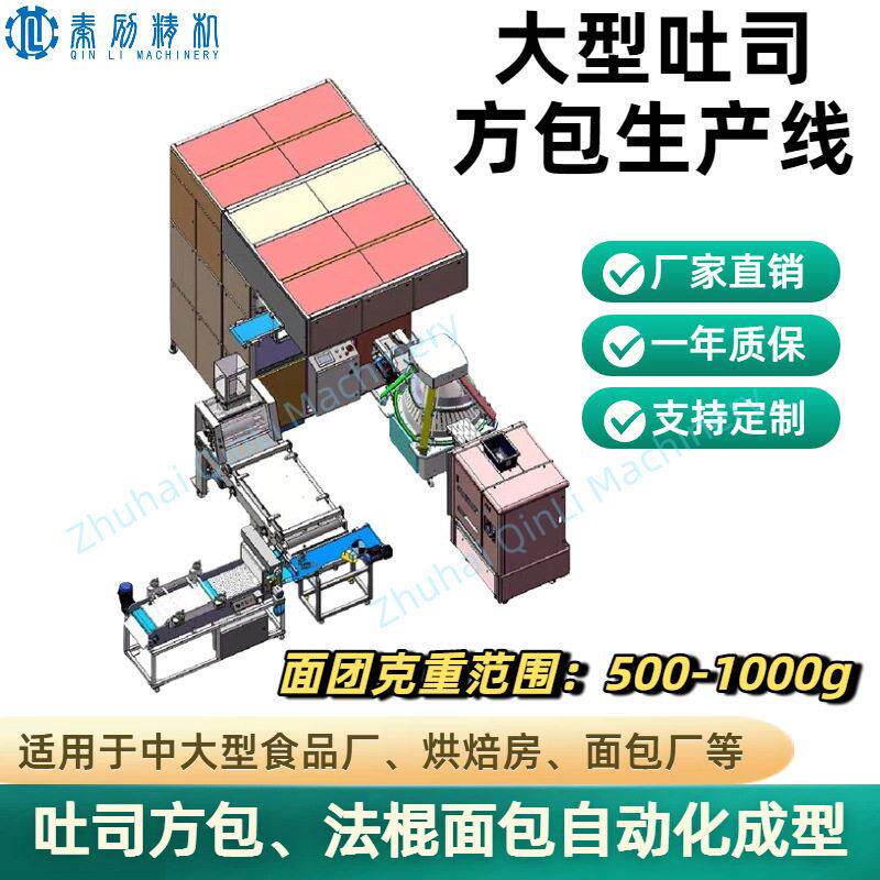 全自动吐司面包生产机 面团塑形整线生产设备 面团加工设备