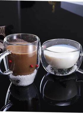 Snow Christmas Double-layer Coffee Cup Gao Peng Silicon Glas