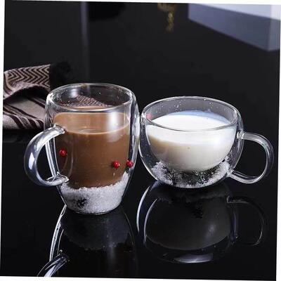 Snow Christmas Double-layer Coffee Cup Gao Peng Silicon Glas