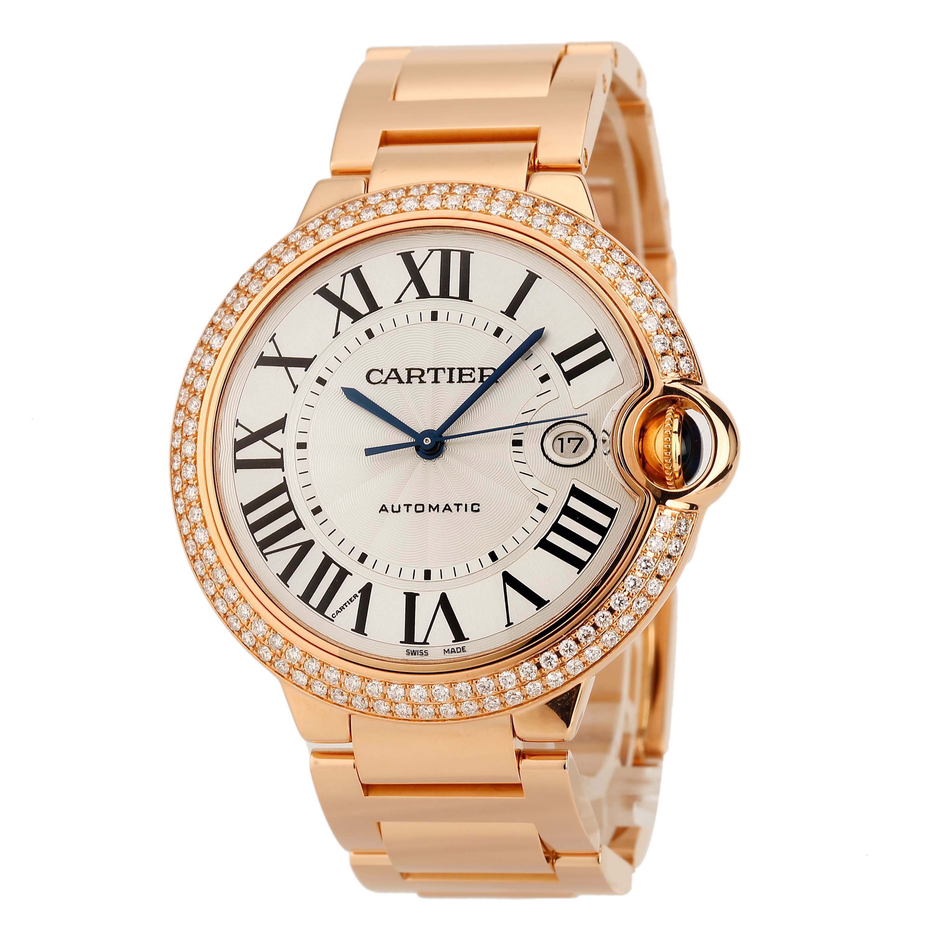 [9.8新]卡地亚公价443000蓝气球原镶钻自动机械男表WE9008Z3