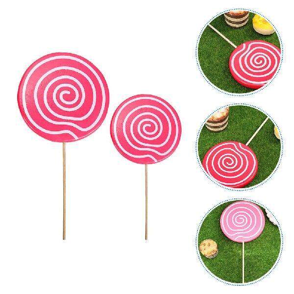 2 Pcs Unique Lollipop Props Child Models Photo Wooden Scene