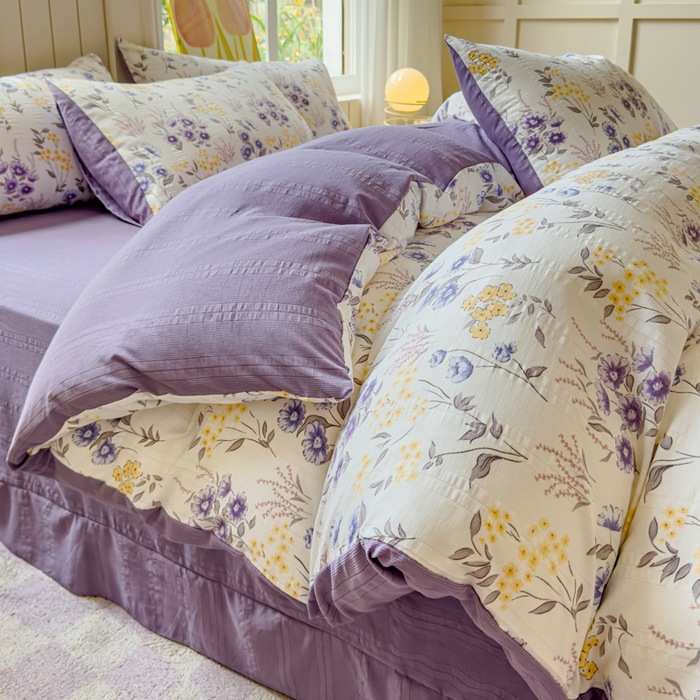 母婴超软四件套云纱清新家用a类被套宿舍学生宿舍单人三件套