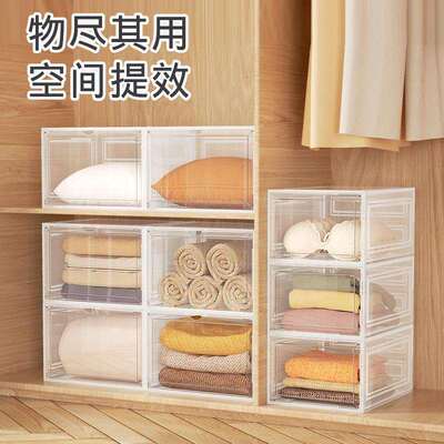 衣柜内箱收纳家用塑料衣服整理盒衣透明婴X9-SNX-2儿物类分神器分