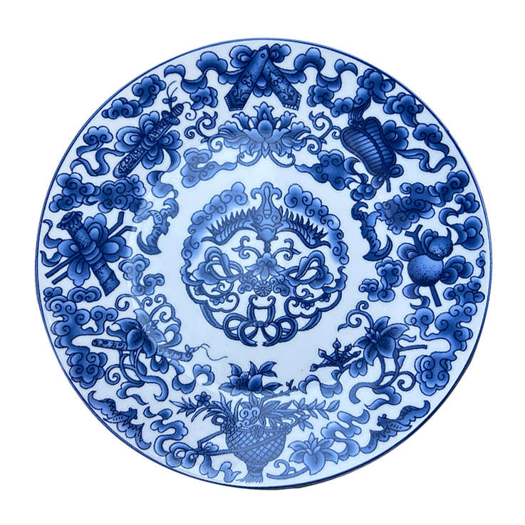 青花陶瓷挂盘背景墙面中式装饰盘子客厅餐厅酒店家居摆件壁饰挂件