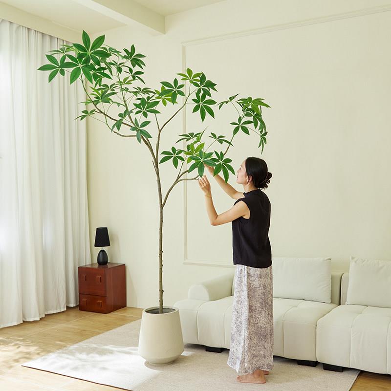 发财树彷真绿色植物高端轻奢室内客厅民宿服装店大型落地造景装饰