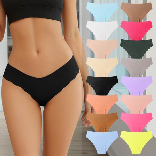 7/14 Pack Seamless Bikini Underwear for Women, Ice Silk