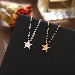 51221 Star Pendant Necklace women 五角星吊坠项炼合金锁骨炼女