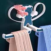 衣架收纳架免打孔多功能阳台整理架放夹子家用收纳挂钩晾衣架