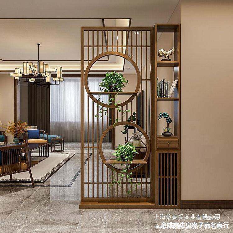 新中式TUW实木屏风关栅玄柜客厅家用正对大门入关户进门遮格挡玄