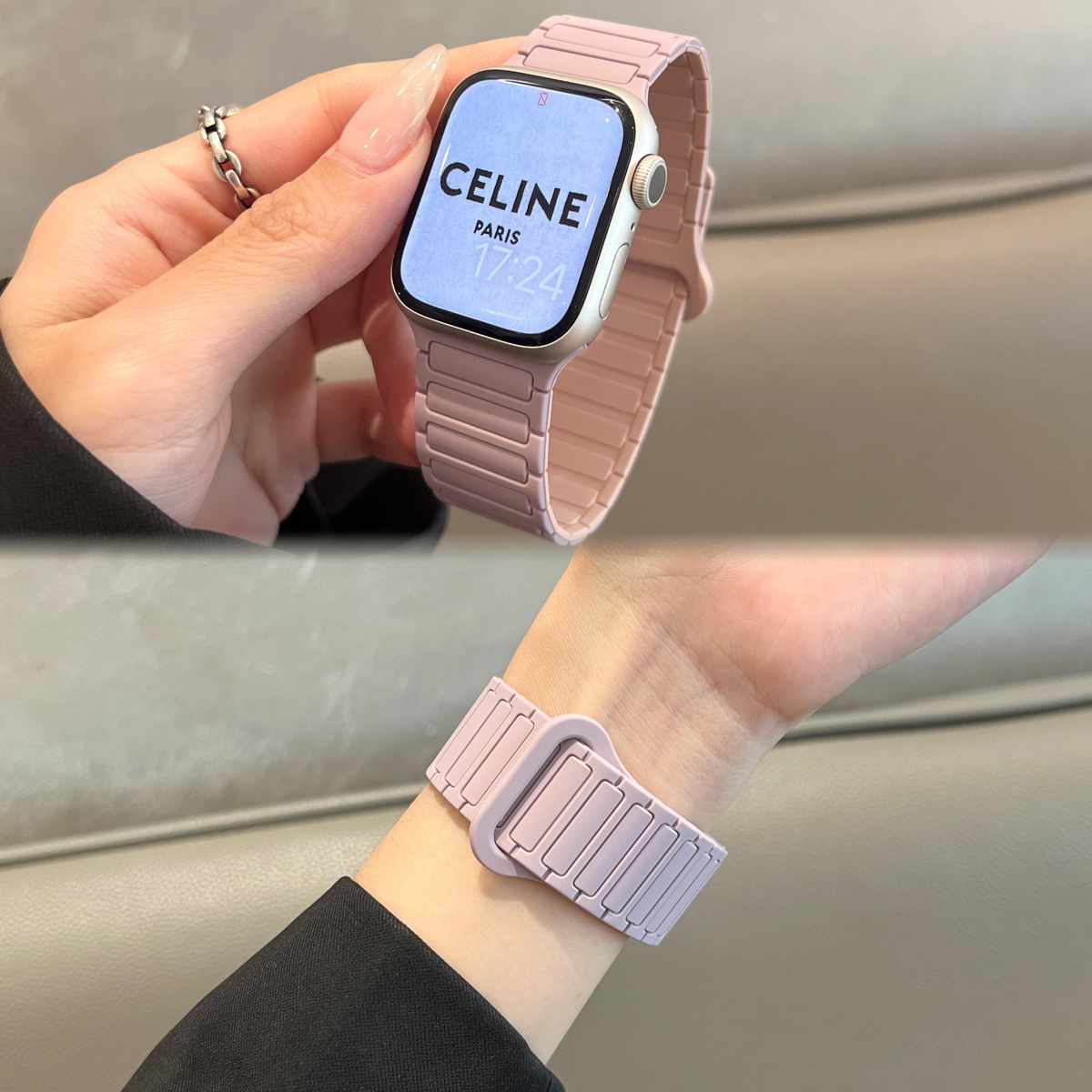 适用苹果手表iwatch9表带夏季新款硅胶磁吸扣applewatch8运动舒适