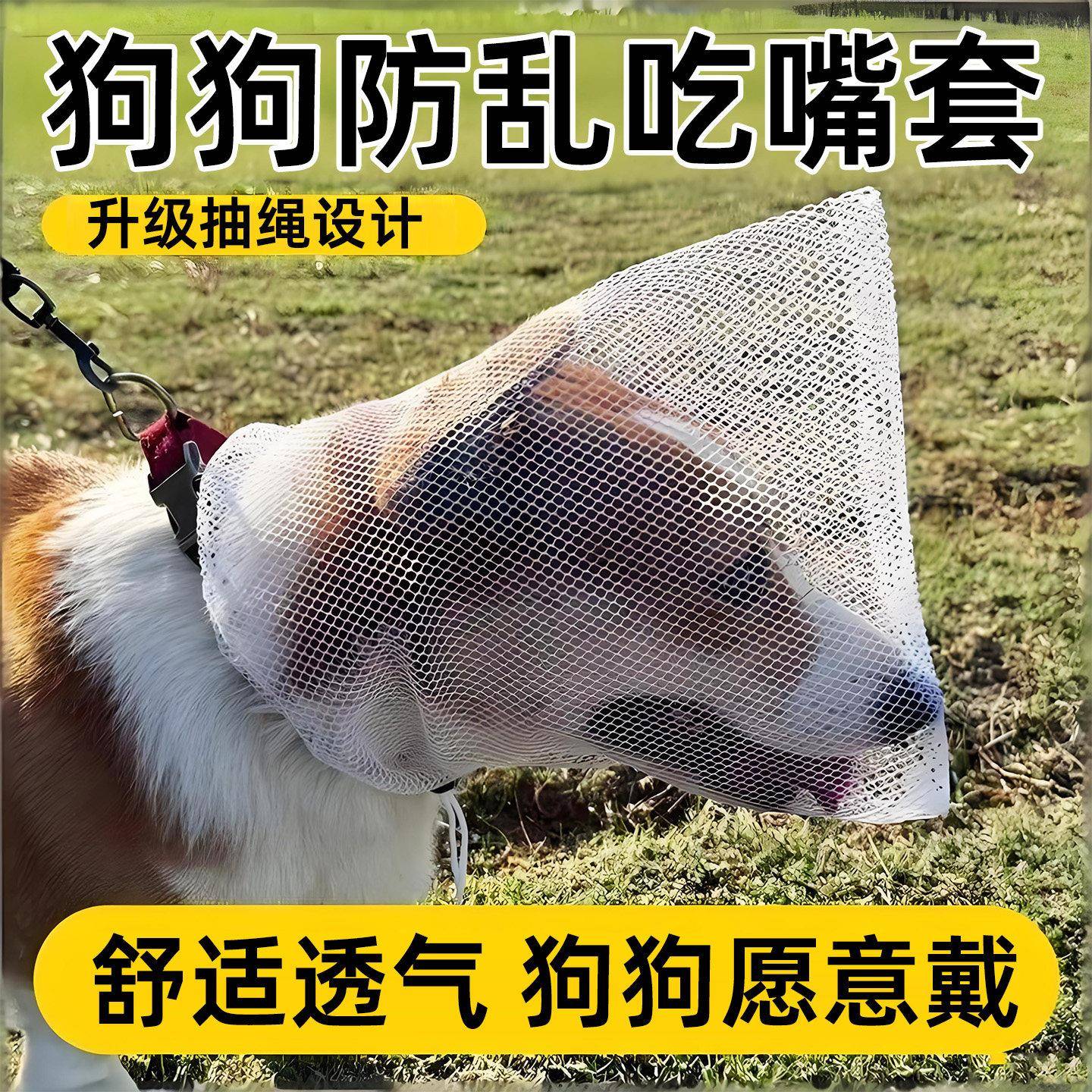 狗狗乱吃东西嘴套防误食专用防舔网套防止嘴罩宠物狗小型头套神器