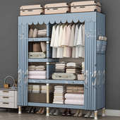 简易衣柜家用加厚布衣柜出租房用结实耐用钢管加粗加固收纳挂衣橱