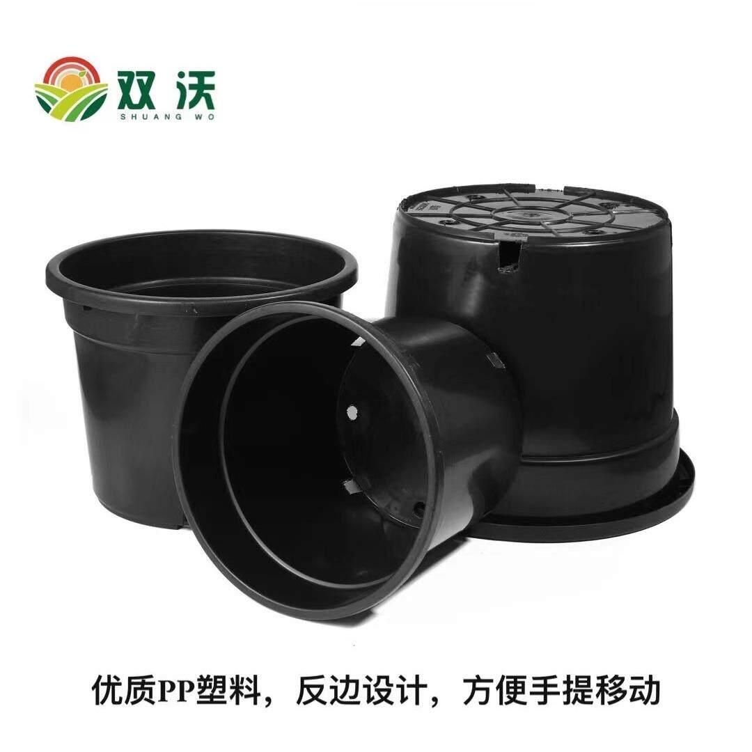 绿田加厚黑色超大加仑盆黑胶桶蓝莓绣球铁树种植盆厂家