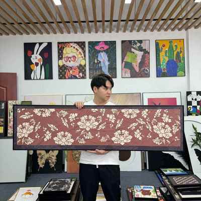 法式中古风卧室装饰画主卧床头挂画房间壁画N004横版花卉40150