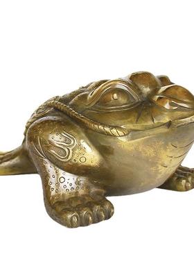 厚德纯铜金蟾摆件三足金蝉三脚蟾蜍客厅玄关装饰品店铺开业礼品