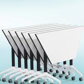 公家具折叠会议培698563 2接办训室移动六边形培训桌桌教培拼长条