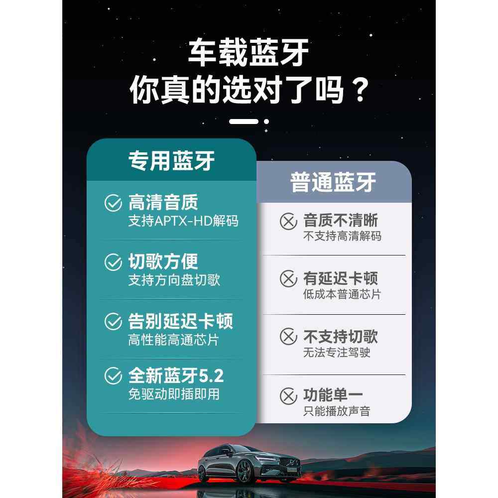 5.3车载蓝牙接收器USB汽车通用无损音频导航播放器改装模块适配器