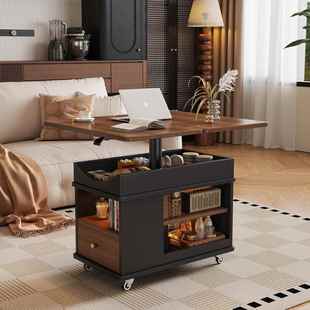 可移动边几折叠升降茶几桌小户型客厅家用阳台小茶桌茶台沙发边柜