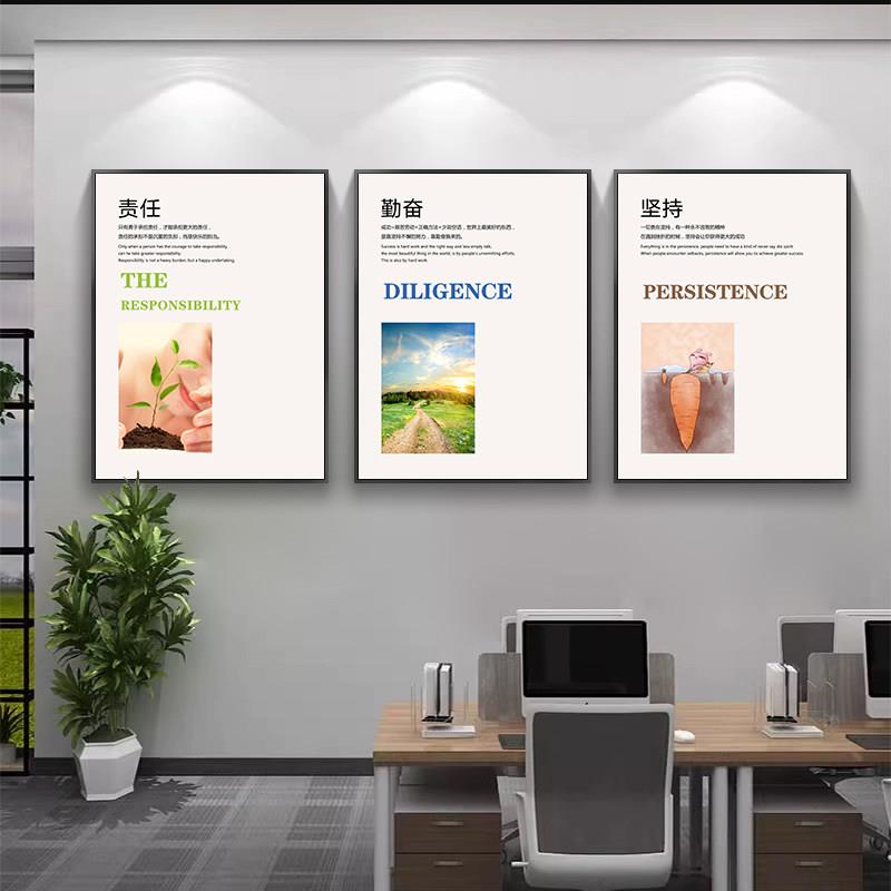 企业挂画 画办公室装饰画 画公司文化墙现代励志海报会议室标语壁
