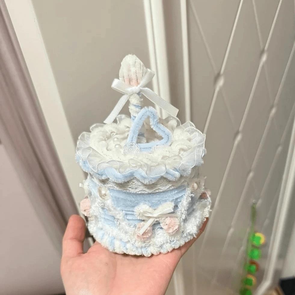 手工扭扭棒奶油蛋糕diy材料包自制创意摆件收纳盒送朋友生日礼物