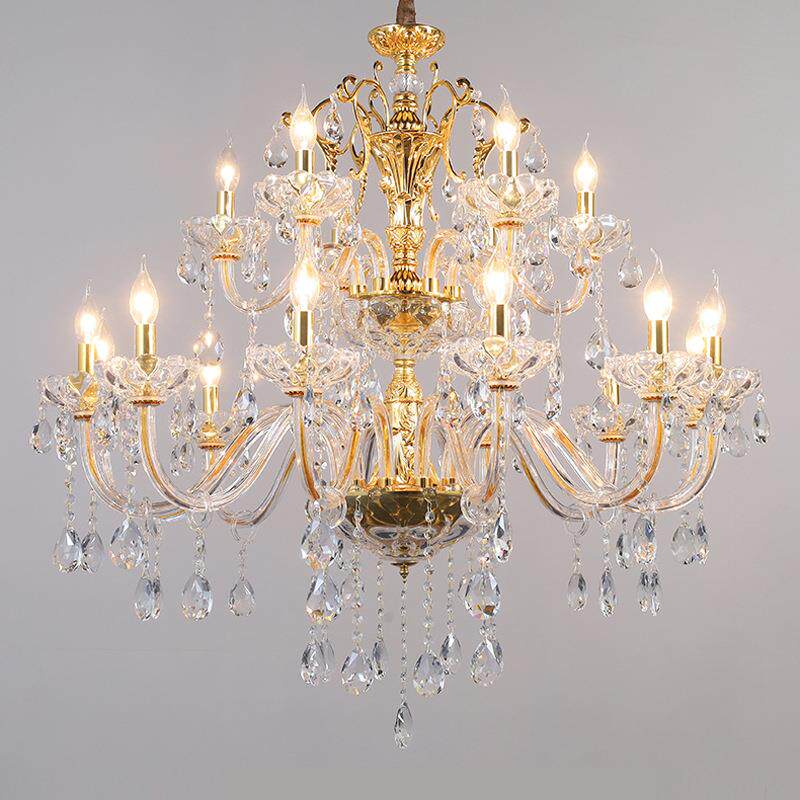 客厅吊灯欧式餐厅灯卧室水晶灯简欧大气别墅家居蜡烛灯具灯饰