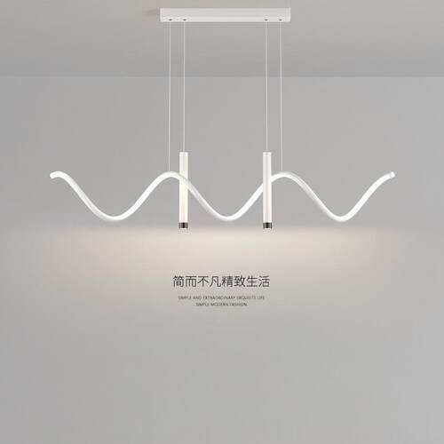创意led餐厅吊灯简约现代客厅餐桌饭厅吧台灯极简北欧艺术长条灯
