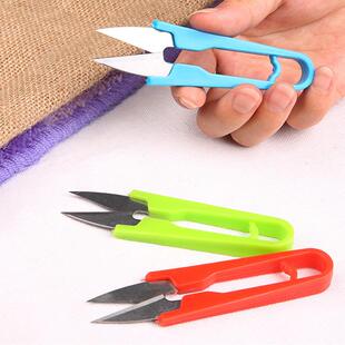 Household Plastic Handle Cross-stitch Tool U-shaped Scissors