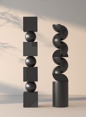 左顾无尽之柱落 地摆件酒塑售楼处走了玄店关DS-2023-空间软雕装