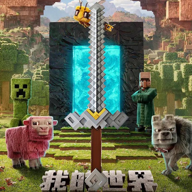 我的世界电影周边打印游戏武器模型手图铁鹤嘴锄钻石剑玩具男孩礼
