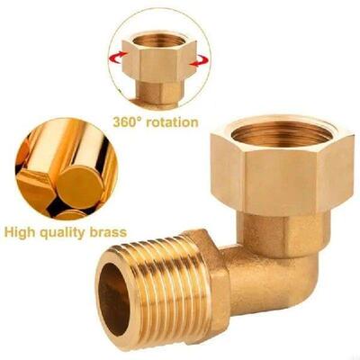 2pcs Brass Inch 90 Degree Pipe Fitting Joint for Plumbing &