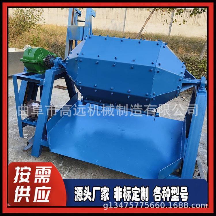 园林石材六角滚筒抛光机配件批量翻新去锈机五金配件除锈研磨机图片