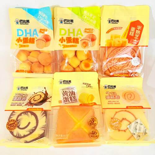 新货巴比熊黄油芝士牛奶巧克力DHA蛋黄酱小鸡蛋糕卷即食早餐零食