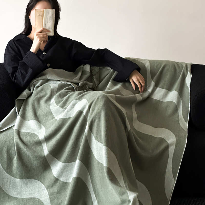 样板间简约百风毯时尚毯卧室午休床素净现代毯搭沙发尾搭雅致毯