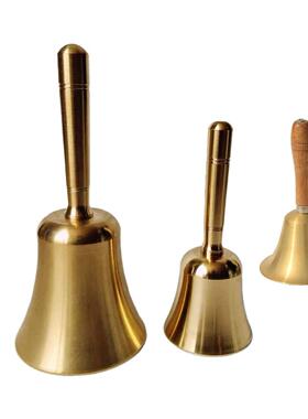 8CM10CM木柄铜制铜铃铛手摇铃铛