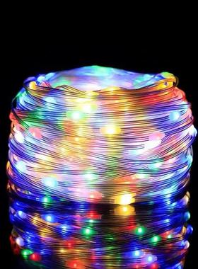 氛围灯带户外树上挂灯过装饰灯太阳能闪灯串灯满天星室外树挂彩带